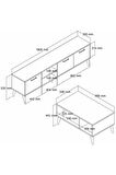 Mezza Set 1587-2076 Exxen 180 Cm Tv Ünitesi + Exxen Orta Sehpa - Sepet Rengi
