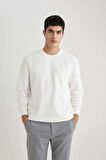 DeFacto Regular Fit Bisiklet Yaka Dokulu Cepli Sweatshirt B6497AX24SPWT32