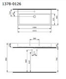 Bocchi Milano Tezgah Üstü Lavabo 100 cm Parlak Beyaz 1378-001-0126