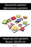 Eğitici Öğretici Ahşap Renkli Geometrik Şekil Yerleştirme Birleştirme Oyuncağı 9'lu Okul Öncesi
