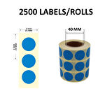 Renkli Kuşe Rulo Çap Etiketi 25mm X 25mm 2500 Adet Yan Yana 3 lü