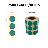 Renkli Kuşe Rulo Çap Etiketi 25mm X 25mm 2500 Adet Yan Yana 3 lü