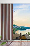 GENCER Home Balkon Perdesi Kuş Gözü Ölçü Seçenekli Kahverengi Beyaz