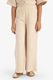 DeFacto Kız Çocuk Beli Lastikli Wide Leg Geniş Bol Paça Bürümcük Pantolon E1103A825SPBG286