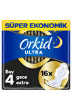 Orkid Ultra Ekstra Hijyenik Ped Gece Ekstra 16 Adet Süper Ekonomik Paket