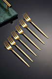 410 Çelik 6 Adet Gold Renk Tatlı ve Meyve Çatalı cin611sr-6