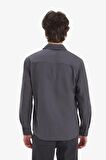 DeFacto %100 Pamuk Regular Fit Polo Yaka Basic Düz Uzun Kollu Gömlek B2654AX25SPAR104