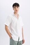 DeFacto Regular Fit Yazlık Dokulu Kısa Kollu Gömlek C9435AX24SMWT34