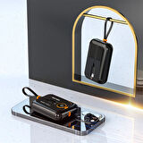 Neutron 10.000 MaH 22.5w Ultra Hızlı Powerbank Lightning Ve Type-c Kabolu Powerbank - Siyah -   NTL-PB-11F4