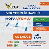 Vebox Easy Wet Wipes Beyaz Sabun Katkılı Mopa Uyumlu Yer Temizlik Havlusu 4XL 40 Yaprak