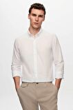 Ds Damat Slim Fit Ekru Keten Görünümlü Gömlek 6HC02ORT63265