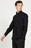 Slim Fit Dar Kesim Düğmeli Yaka Flanel Oduncu Gömlek