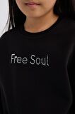 DeFacto Kız Çocuk 2'li Takım Uzun Kollu Baskılı İçi Yumuşak Tüylü Sweatshirt Şort Etek D5460A824WNBK81