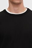 Ds Damat Regular Fit Siyah Pamuk Karışımlı Triko Kazak 5HF06ORT12004 5HF06ORT12004