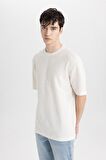 DeFacto Comfort Regular Fit Rahat Kesim Bisiklet Yaka Kısa Kollu Ağır Kumaş Basic Düz Tişört B4444AX24SPBG714
