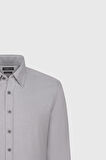 Pamuklu Oxford Slim Fit Dar Kesim Gizli Düğmeli Yaka Armürlü Gömlek