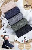 Erkek Kışlık (5 ÇİFT) Lambswool Yün Çorap Termal Etkili