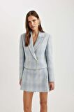 DeFacto Ceket Yaka Düğmeli Tweed Kısa Blazer Ceket C5237AX24SMBE503