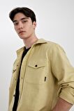 DeFacto Regular Fit Polo Yaka Basic Düz Pamuklu Uzun Kollu Gömlek B2654AX24SPKH486