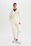 DeFactoFit NBA Boston Celtics Oversize Geniş Kalıp Kapüşonlu Sırt Baskılı Kalın Fermuarlı Sweatshirt D0691AX24AUER105