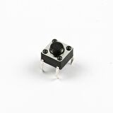 4 Pinli Push Buton - Siyah (6x6x5 mm)