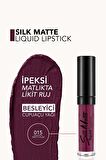 Flormar Kadife Dokulu Likit Mat Ruj (MÜRDÜM RENGİ)-silk Matte Liquid Lipstick-015 Pretty Plum-8690604505425