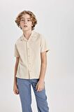 DeFacto Erkek Çocuk Oversize Geniş Kalıp Polo Yaka Gofre Dokulu Kısa Kollu Gömlek B6620A824SMBG355