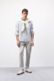 DeFacto Regular Fit Polo Yaka Çizgili Oxford Uzun Kollu Gömlek D6101AX25SPGN756