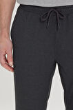 Erkek Antrasit Slim Fit Rahat Kesim Beli Bağlamalı Yan Cepli Jogger Pantolon