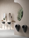 VitrA Plural 7811B483-0016 Kare Yüksek Çanak Lavabo, VitrA Clean, 45 cm, Mat Siyah