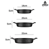 Amboss Daisy 3 Parça Döküm Yanmaz Yapışmaz Omlet (sahan) Seti
