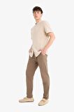 DeFacto Yazlık Beli Lastikli Jogger Pantolon Slim Fit Dar Kesim Düz Paça Pamuklu Cepli D2671AX25SMBN534
