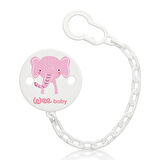 Wee Baby Desenli Emzik Askısı - PEMBE FİL