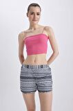 DeFacto Fall in Love Regular Fit Etnik Desenli Deniz Şortu T5232AZ23SMBK27