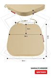 XPERMATE 4'lü StandartFit Oval Sandalye Minderi Fermuarlı Yıkanabilir Kılıf Bağcıklı Su ve Yağ İtici 42x42x5 Bej