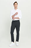 Slim Fit Dar Kesim Beli Bağlamalı Esnek Pantolon
