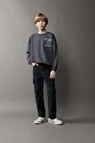DeFacto Erkek Çocuk Oversize Geniş Kalıp Bisiklet Yaka Sırt Baskılı Sweatshirt D8497A825SPAR15