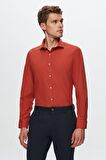 Regular Fit Turuncu Düz Gömlek 8HC02ORT14327