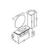 BREZZA 130 CM MASİF TEZGAH BEYAZ LAVABOLU BANYO DOLABI - BOY DOLAP DAHİL