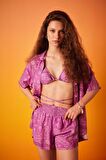 DeFacto Regular Fit Şal Desenli Bikini Üstü-Fall in Love C3176AX24SMPR442