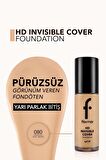 Flormar Doğal Bitişli Fondöten- Invisible Cover Hd Fdt. - 080 Soft Beige - 8682536059091