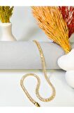 Su Yolu Kolye Taşlı Yüksek Kalite Zarif Gold 35 cm