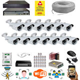 13 Kameralı Set - 5 Mp 1940P Sensör 6 Megapiksel Sony Lens Metal Kasa Ip Güvenlik Kamerası Seti