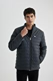 DeFacto Su İtici Slim Fit Suni Deri Mont Dar Kesim Dik Yaka Fermuarlı Cepli B3568AX24SPAR231