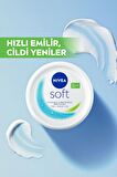 Nivea Soft Nemlendirici Bakım Kremi 300ml, Jojoba Yağı, E Vitamini, Hızlı Emilir, El Yüz Vücut İçin