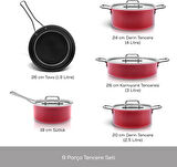 Karaca Swiss Crystal Mastermaid 9 Parça Tencere Seti Imperial Red