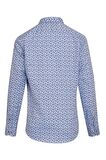 Mavi Desenli Modern Fit Pamuklu Gömlek | S