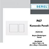 Serel Gömme Rezervuar Kumanda Paneli Basma Butonu-Beyaz P670130 