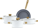 Karaca Swiss Crystal Creamy Wood 7 Parça Tencere Seti