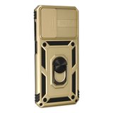 Samsung Galaxy A13 4g Kılıf Pars Lens Yüzüklü Silikon - Gold